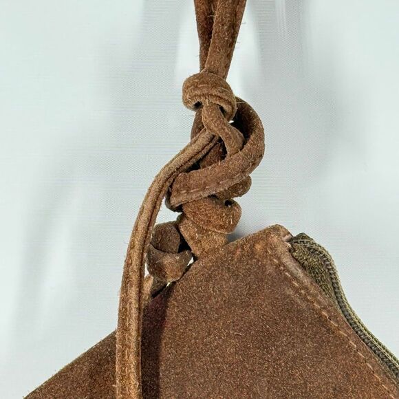Vintage Esprit brown leather fringe suede Women’s purse/wristlet 7x9 - Picture 8 of 10